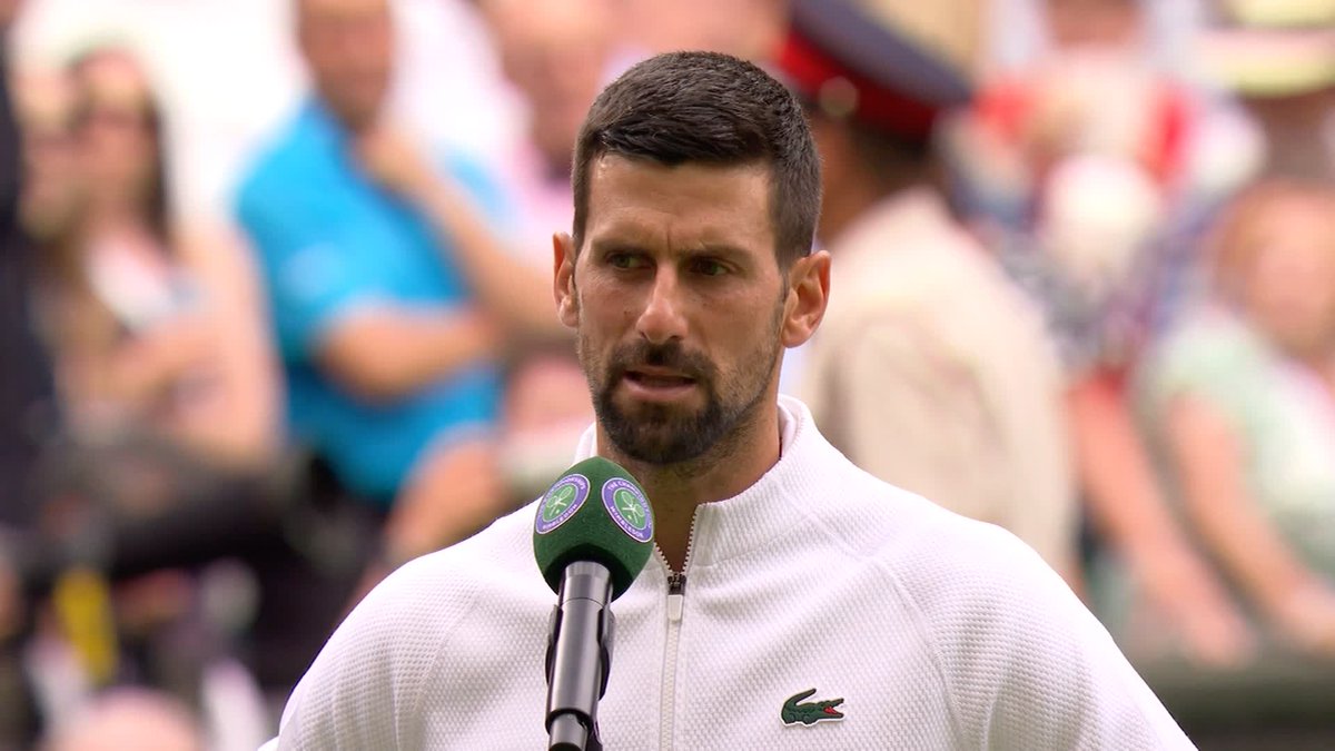 Novak Djokovic with Roger Federer in the crowd at Wimbledon: “Sometimes I wish I had a serve and volley and nice touch from the gentleman that’s standing there. That would help.” 😂