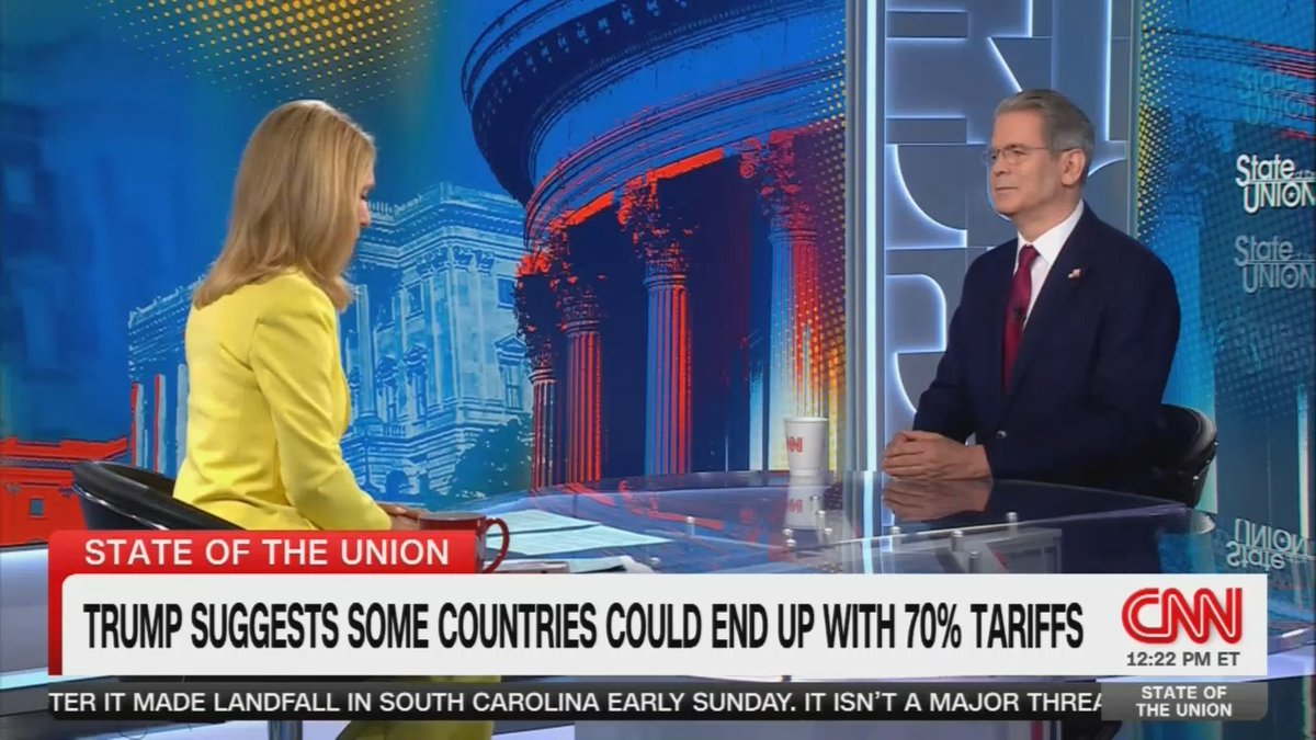 Host: Trump talked about 90 deals in 90 days. So far, we've seen three. Why haven't we seen the deals that he promised? Bessent: When we send out the 100 letters to these countries, that will set their tariff rates. Host: That's not a deal. That's a threat