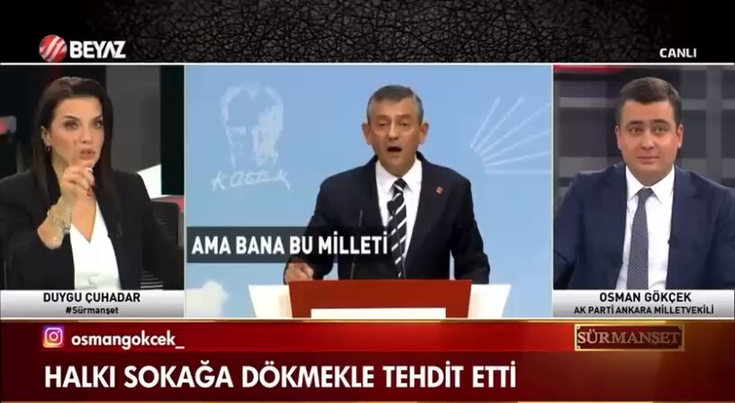 Osman Gökçek: Özgür Özel kontrolü kaybetti... Milleti sokağa davet edeceğine, Ekrem'in çantalarında kaç avro var onu göster. Baklava kutularında ki avroların hesabını ver Özgür Özel.