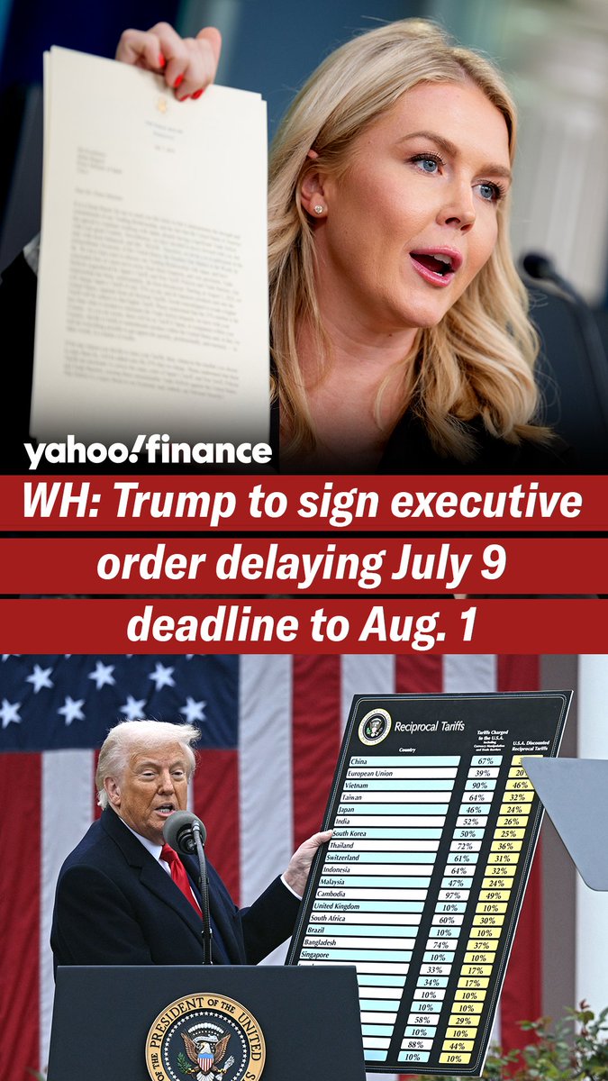 President Trump sent letters to the leaders of Japan and South Korea outlining a 25% tariff on imports from the countries, and will delay tariff implementation to Aug. 1.