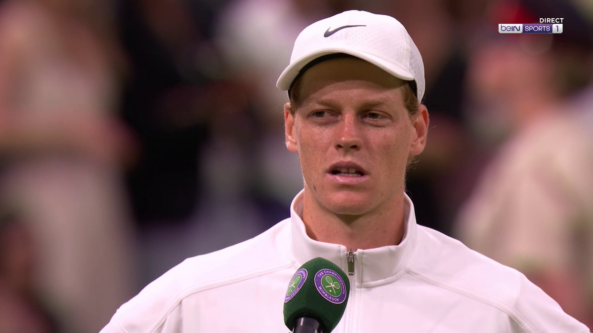 [📺LIVE - beIN SPORTS 1] 🏆🎾 #Wimbledon 🎙️ Jannik Sinner : "Je ne me considère pas comme un vainqueur aujourd'hui." 🇮🇹 L'Italien s'impose après l'abandon de Dimitrov ! #TennisExtra