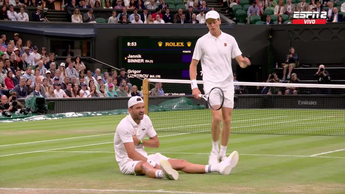 El momento de la lesión de Grigor Dimitrov. ¡Qué triste! 😔