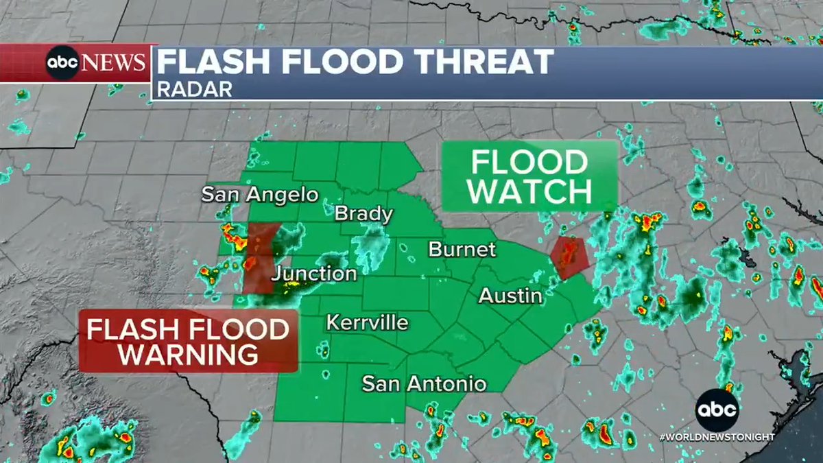 .Ginger Zee has the forecast as more flood watches are in effect for hard-hit central Texas. While in North Carolina, a state of emergency has been declared after deadly flooding there.