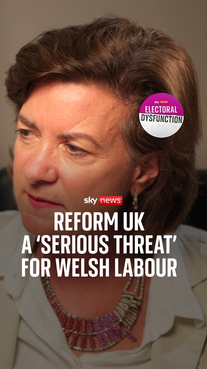 . Eluned Morgan, First Minister of Wales, says the threat from Reform UK is 'very serious', as exclusive polling reveals Reform are the first choice for Welsh voters. Hear her full chat with Beth Rigby, on an extra edition of Electoral Dysfunction. 👉
