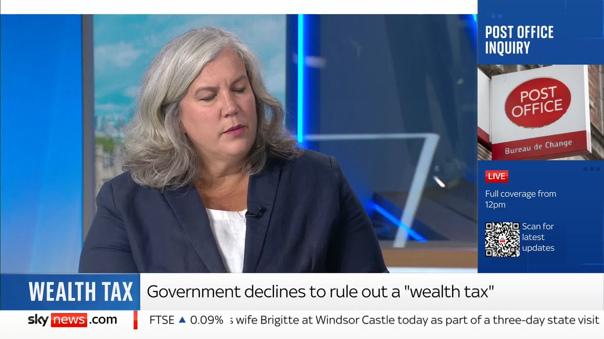 "We've always been clear as a government that those with the broadest shoulders should carry the greatest burden." Transport Secretary, Heidi Alexander MP, declines to rule out a wealth tax. 📺 Sky 501 and YouTube