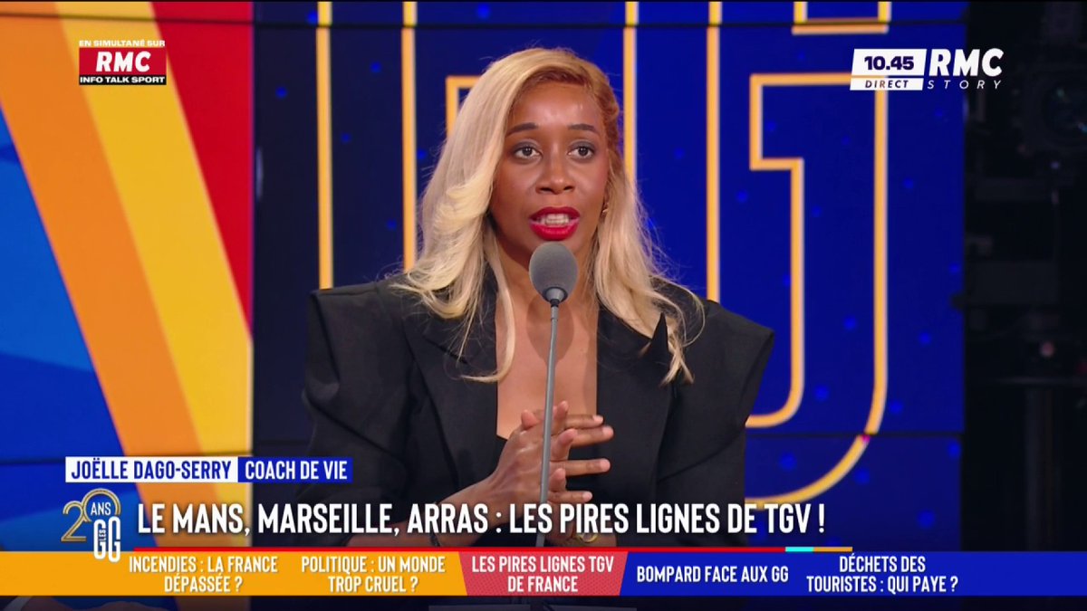 🚆 SNCF : le classement noir des lignes TGV 🗣️ Joëlle Dago-Serry : "T'arrives à 10h53, t'as un autre TGV à 11h13, tu te dis : 'ça va bien se goupiller'. Non, ça ne se goupille jamais bien, tu loupes ton train. Maintenant, je vais prendre Trenitalia." #GGRMC