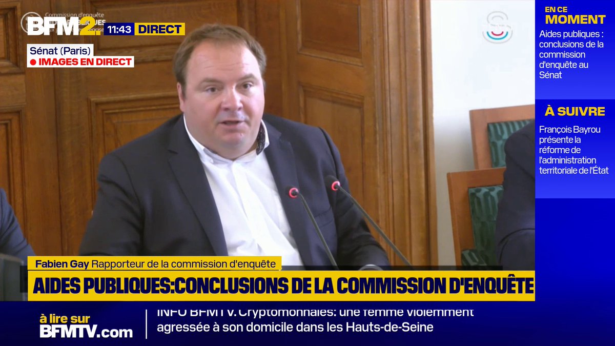 💬 "Un des premiers budgets de l’État" L’État a versé 211 milliards d’euros d’aides publiques aux entreprises en 2023, selon la commission d'enquête sénatoriale #BFM2