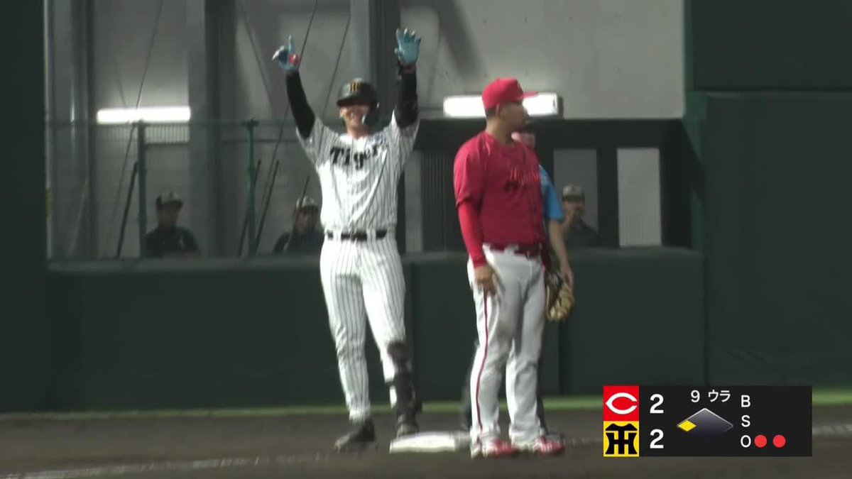 両手を突き上げた! 井上広大が土壇場で同点タイムリー3ベース SGLは大歓声に包まれる ⚾プロ野球 ファーム (2025/7/8) 🆚阪神×広島 📱live on DAZN #オレをみろ #イージースポーツ #阪神タイガース