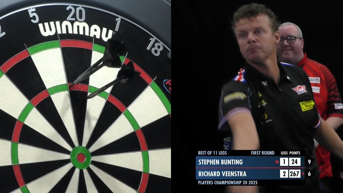 Bunting misses D12 for a 9 darter 😤