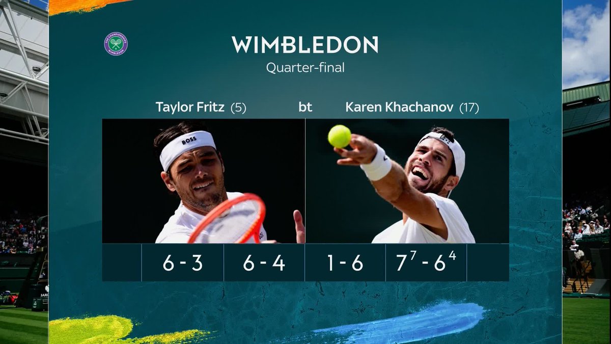 Taylor Fritz is through to the Wimbledon semi-finals after beating Karen Khachanov 🚨🎾