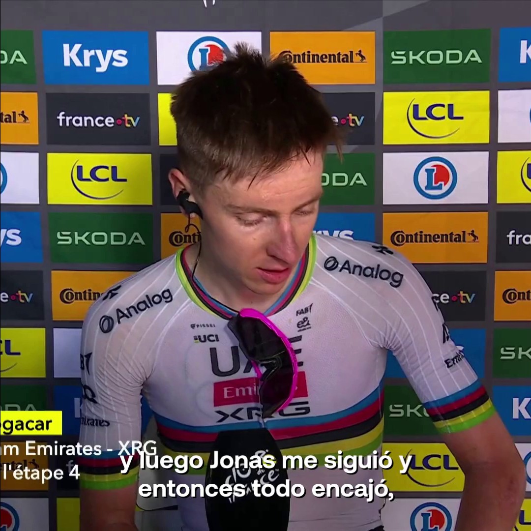 🗣️ El sentir de Pogacar con su victoria 100: "Ganar en el Tour es increíble y con este maillot arcoíris aún más" #TDF2025