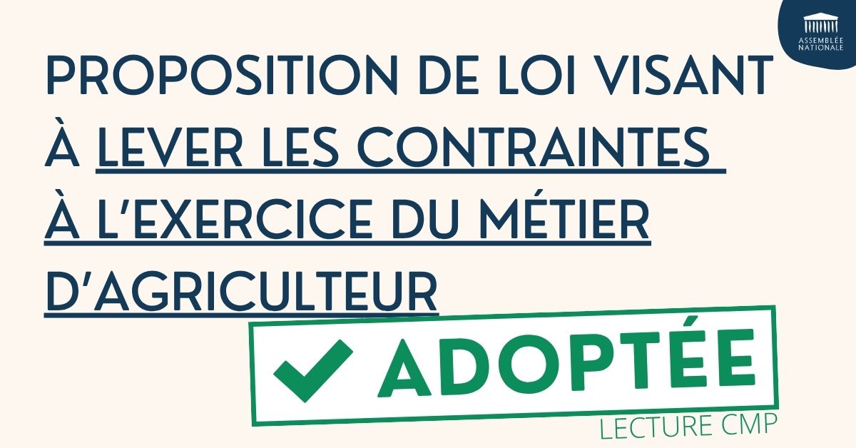 ✅ Adoption de la proposition de loi visant à lever les contraintes à l’exercice du métier d’agriculteur, dite "Duplomb", compte tenu du texte de la commission mixte paritaire. 🔎 En savoir plus : #DirectAN