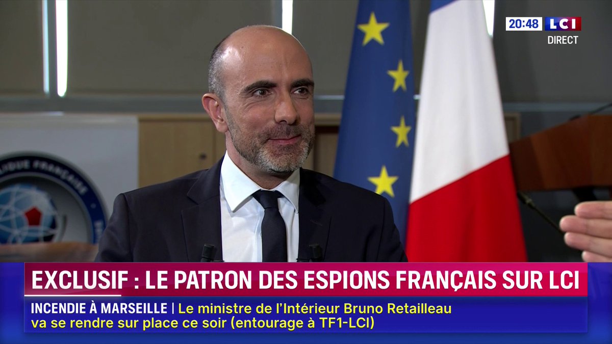 💬 « Le téléphone est un formidable outil d'espionnage » explique Nicolas Lerner, directeur général de la DGSE ▶️ Le patron des espions français face à Darius Rochebin sur LCI