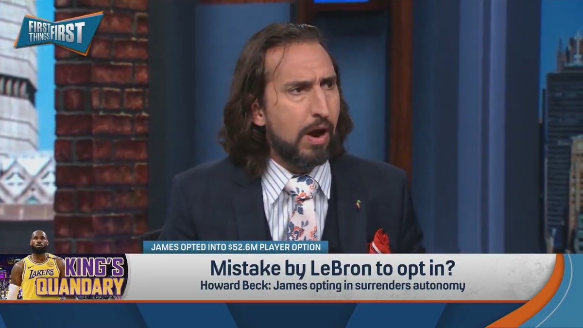“Some years, the best part of the season’s the playoffs and the second-best part of the season is free agency… this year, there’s been nothing.” nick wright explains why he's glad there’s legitimate reason to talk about LeBron and the Lakers this offseason: