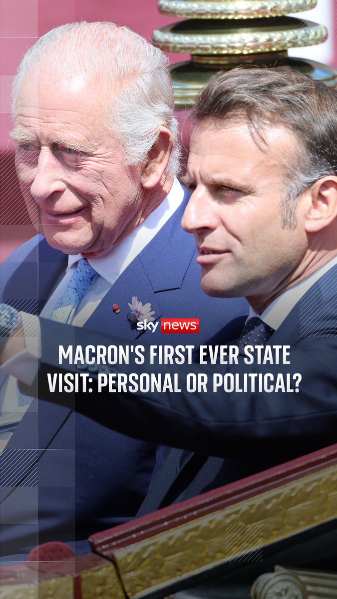 French President Emmanuel Macron has made his first-ever state visit 🇬🇧 🇫🇷 So, is it personal or political? Rhiannon Mills explains ⬇️