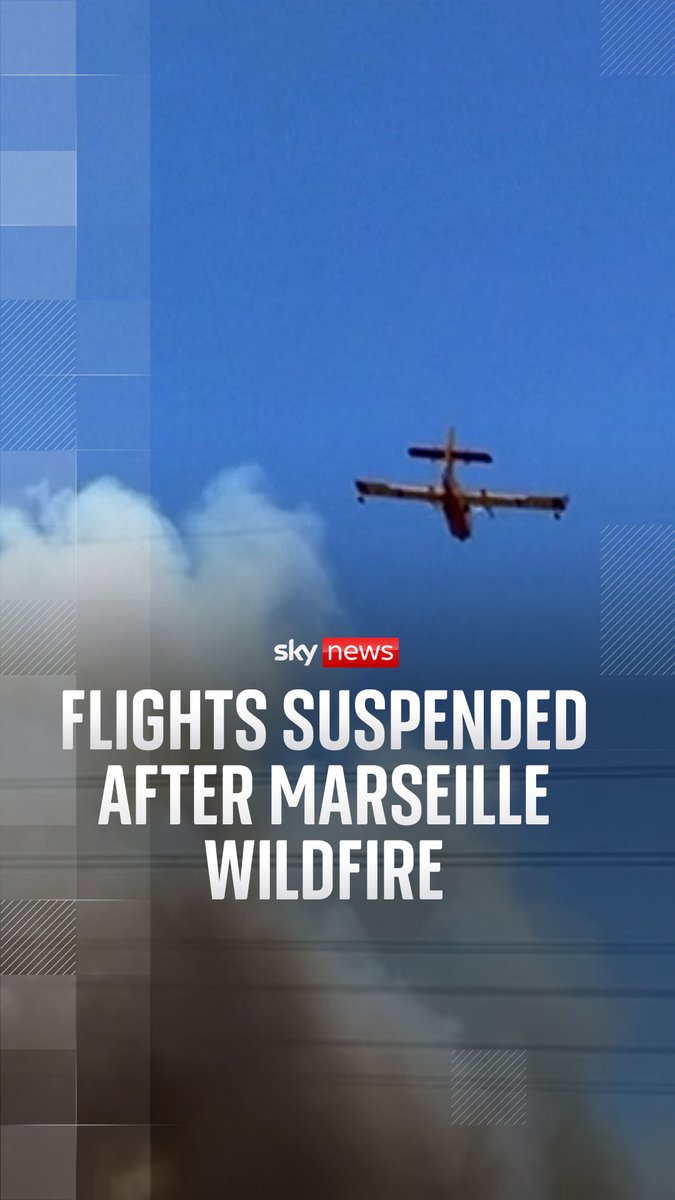 Flights have been suspended at Marseille Provence Airport after a large wildfire broke out near the French city. Wildfire latest ➡️
