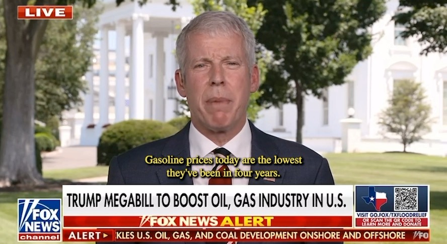 Gasoline prices today are the lowest they've been in four years. This administration, led by President Trump, is all in on keeping gasoline prices down, diesel prices down – energy prices matter!