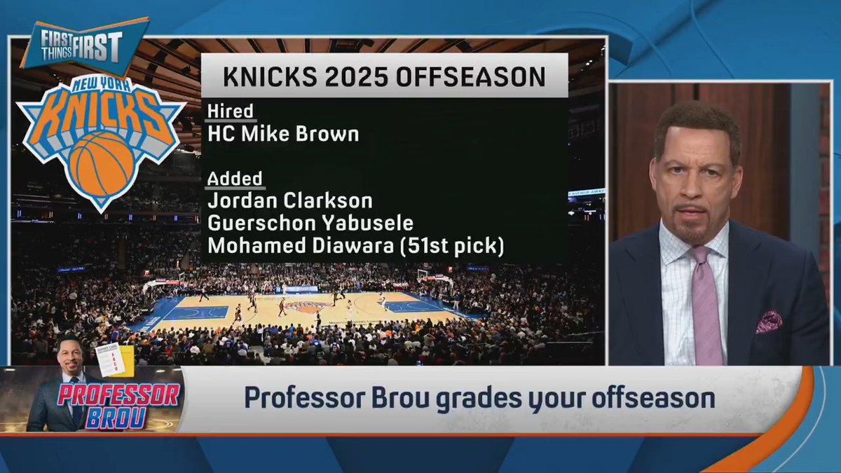 Professor Chris Broussard grades the Knicks offseason moves 👀 “Two words: oh my! I love what the Knicks have done… I do think they should be the favorites in the East… A-” 📝
