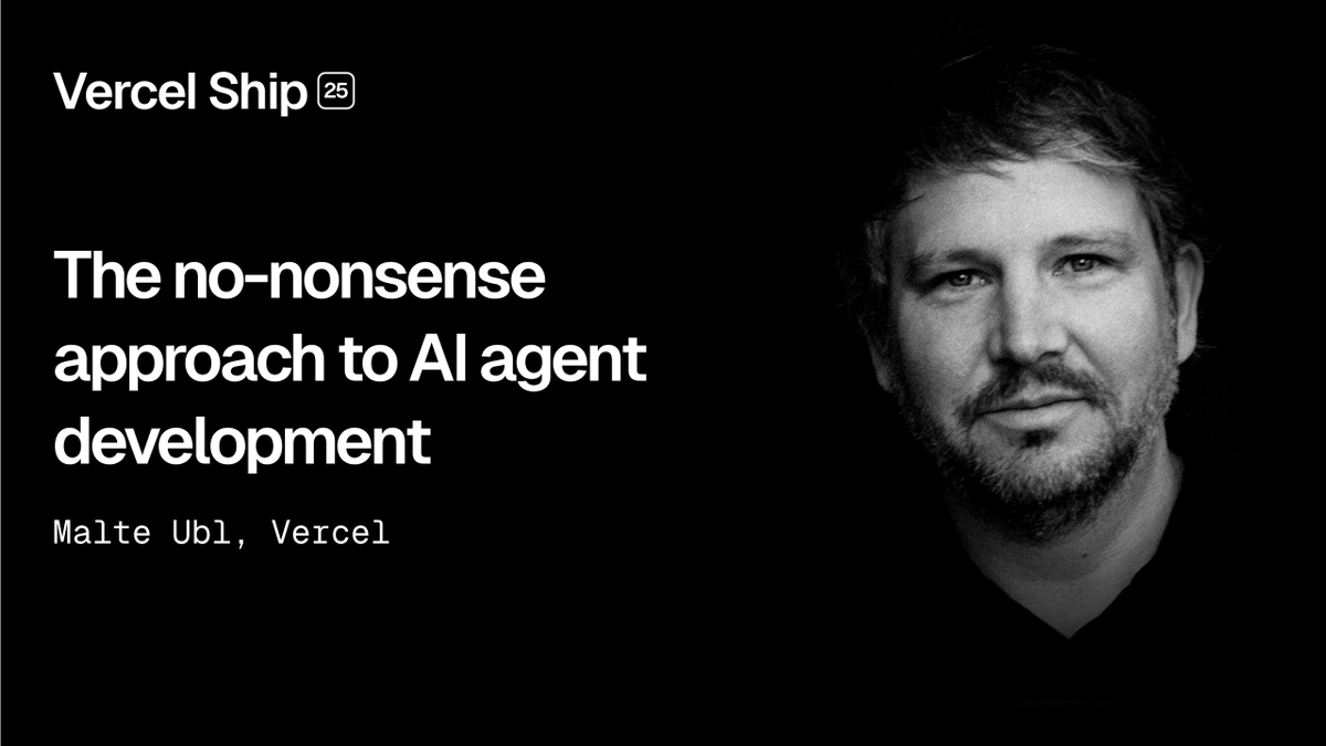 At Vercel Ship 2025, Malte Ubl shared a no-nonsense approach to building AI agents. Learn how to build and secure AI agents that automate complex workflows, and understand the product and business impact behind them.