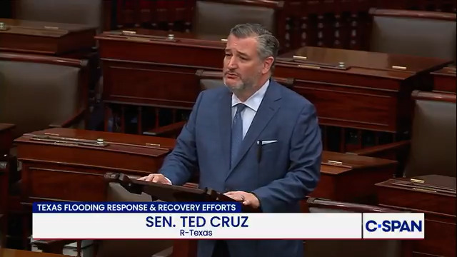 .Senator Ted Cruz: "Yesterday I went to Camp Mystic and I walked the grounds. Mr. President, it's the most horrible thing I've ever seen in my life. I've never seen devastation like this."