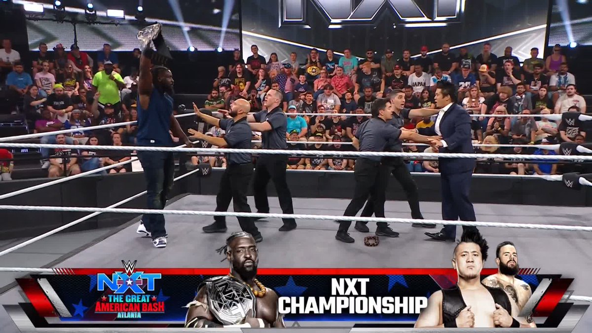 Did we just get a preview of The Great American Bash?!? 稲村愛輝 just slammed Oba Femi wwe with ease! 😱