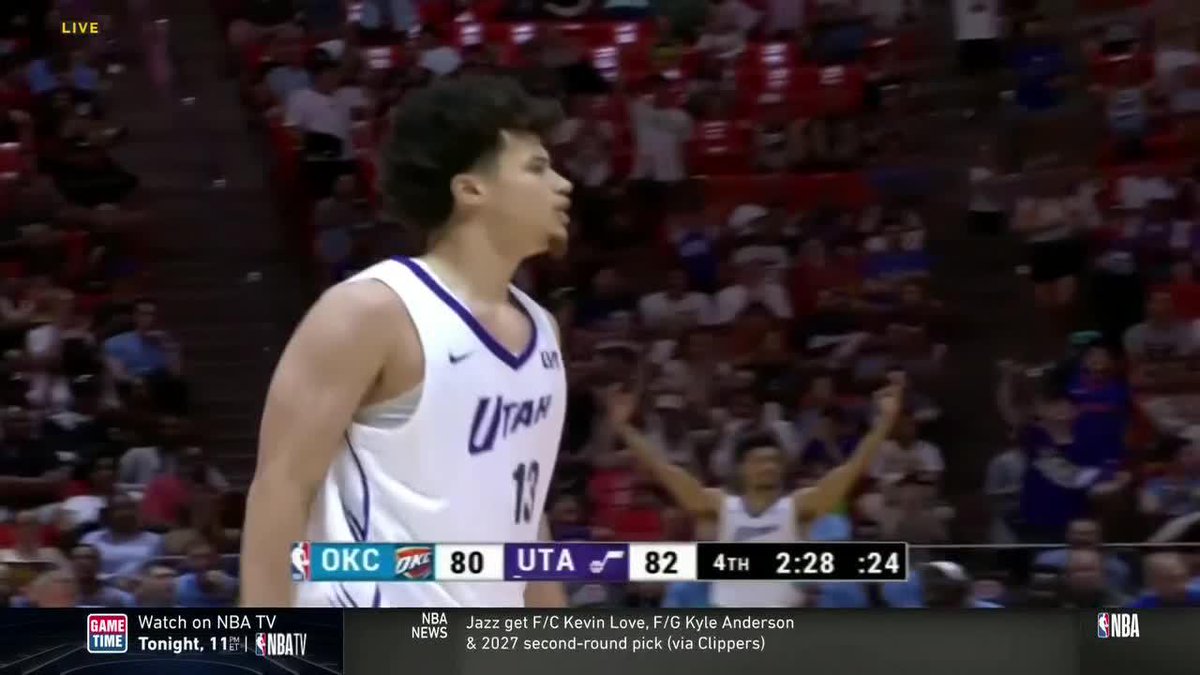 HUGE three from Walter Clayton Jr. to retake the lead for Utah ๐ฑ