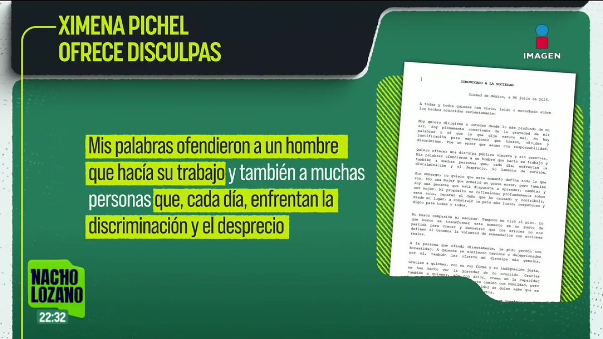 Ximena Pichel, bautizada en redes como #LadyRacista, ofreció una disculpa pública “sincera y sin reservas” a quienes ofendió directa e indirectamente tras insultar a un policía de tránsito de la #CDMX.