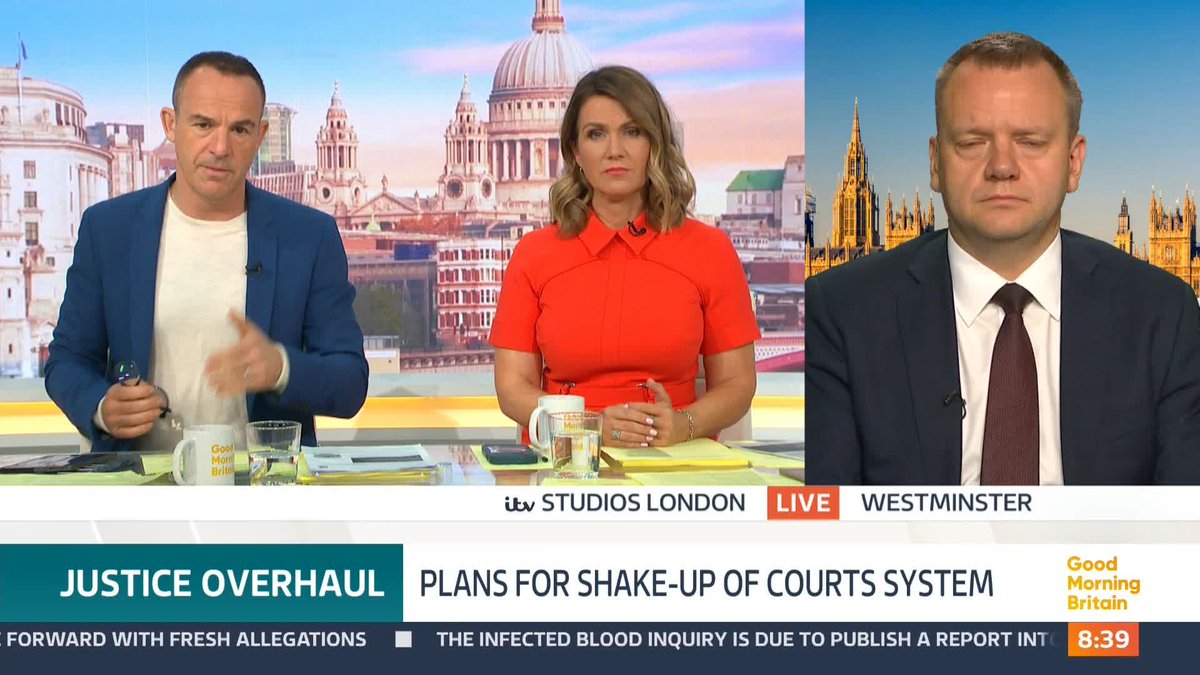 Today, plans for a major shake-up of the justice system in England and Wales aim to reduce the huge backlog in court cases and tackle overcrowding in prisons. Martin Lewis questions Paymaster General and Cabinet Office Minister Nick Thomas-Symonds.