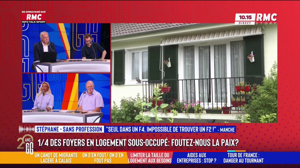 🏠 Un quart des ménages vit dans un logement trop grand 📞 Stéphane au 3216 : "Je suis tout seul dans un grand F4. Je suis séparé, j'ai des problèmes de cœur. Je demande depuis des mois un F2... il y en a un vide, dans mon immeuble, réservé aux personnes à mobilité réduite." #GGRMC