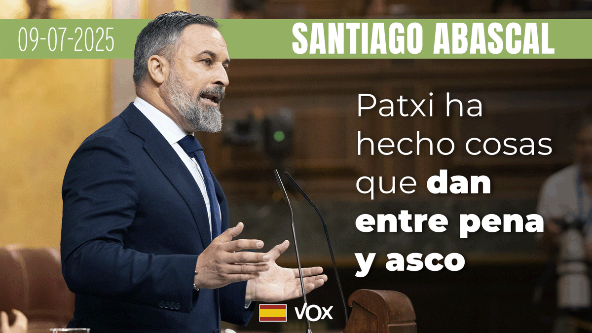 Así deja por los suelos Santiago Abascal 🇪🇸 a Patxi López en el Congreso de los Diputados: "Has hecho cosas que dan entre PENA y ASCO".