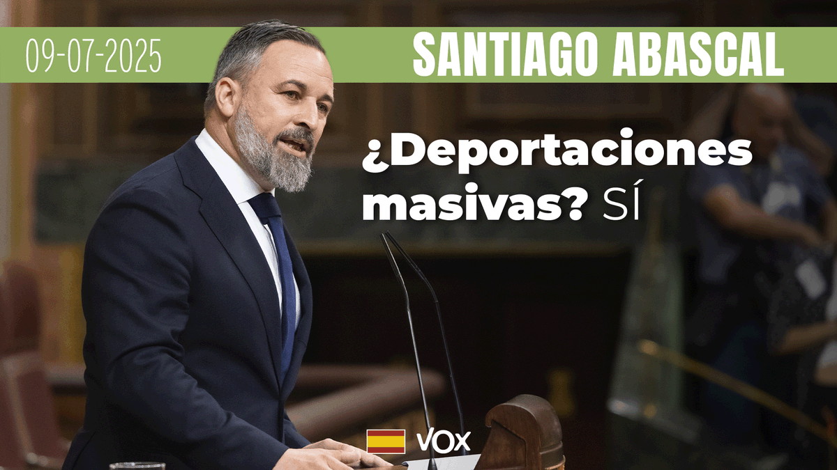 ‼️ Abascal explica, en 1 minuto y medio, la política migratoria de VOX que los medios han manipulado. ¡RETUITEA para combatir los bulos de los medios del Gobierno! 🔄