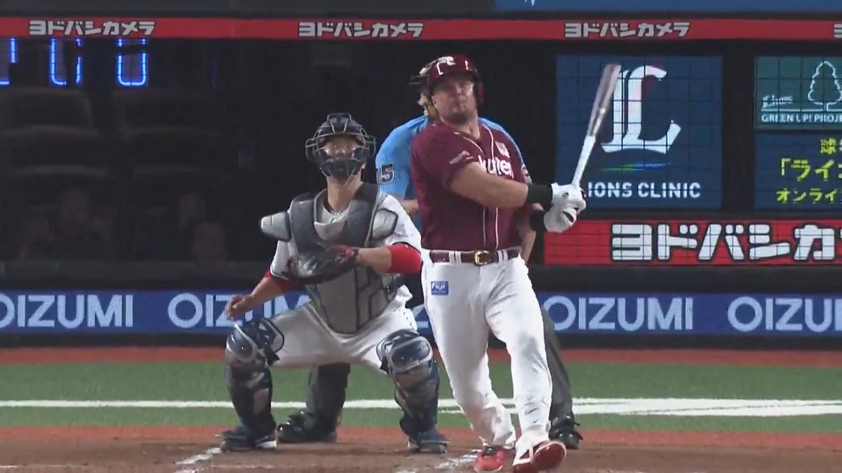 試合の均衡が破れる！💪 🔥 東北楽天 ボイト 選手のエンタイトル2ベースヒットで先制！🙌 👇ライブ配信はこちら