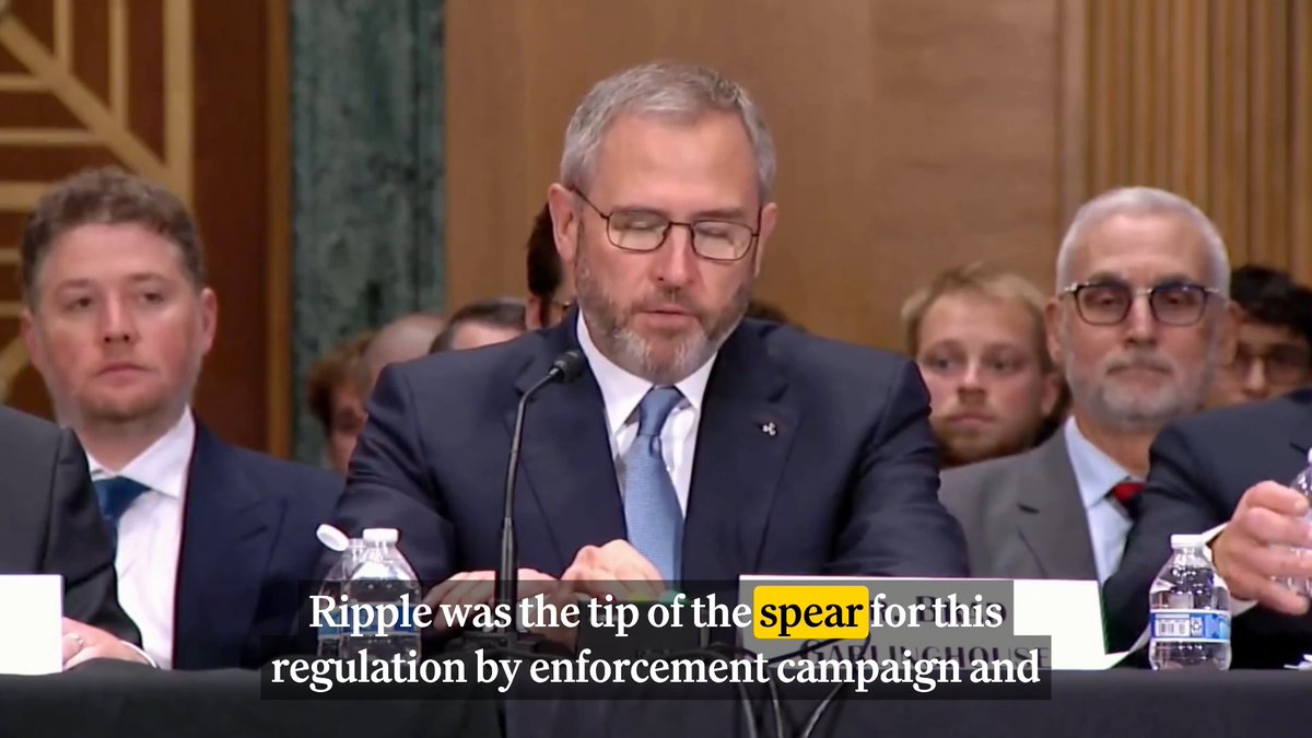 NOW: 🇺🇸 "[Ripple was] the first leading U.S. company to be sued by the SEC," Brad Garlinghouse says before the Senate. "Fortunately, after four years of a hard fought legal battle, we prevailed."