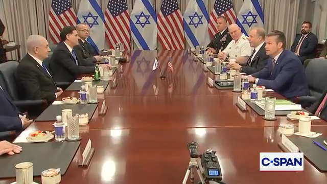 Defense Secretary Pete Hegseth (@SecDef) meets with Israeli Prime Minister Benjamin Netanyahu at the Pentagon.