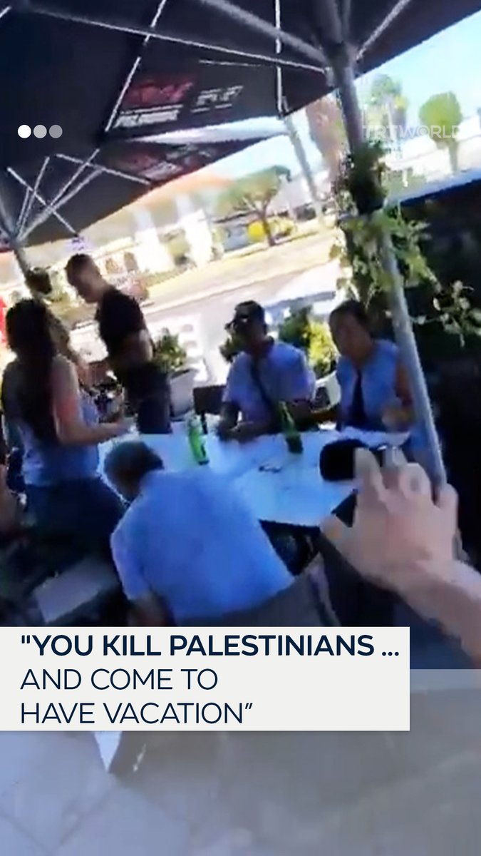 “You kill Palestinians … and you come and spend your holidays here” A waiter at a restaurant in Vigo, Spain refused to serve Israeli customers in protest of the ongoing genocide in Palestine's Gaza