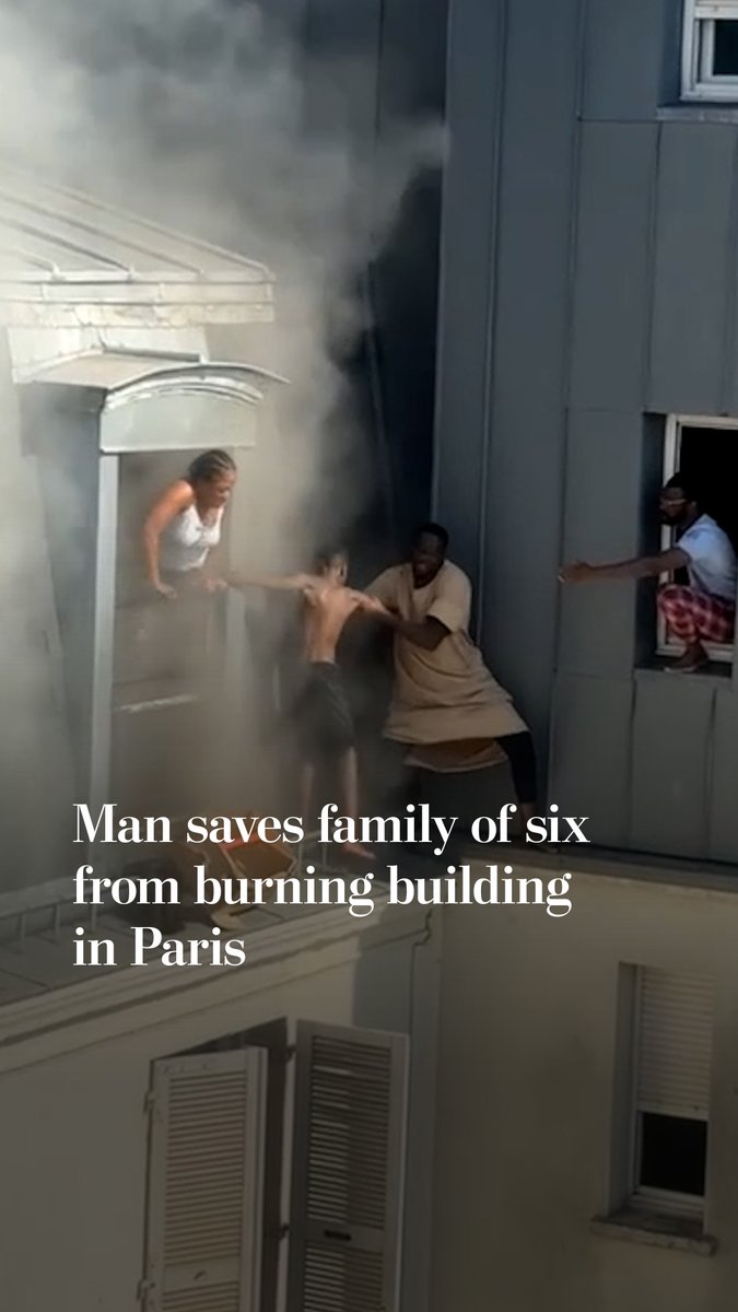 A man saved a family of six from a burning building in Paris on July 4. “They had to be saved, that’s it. I didn’t hesitate. I jumped automatically,” Fousseynou Samba Cissé said.