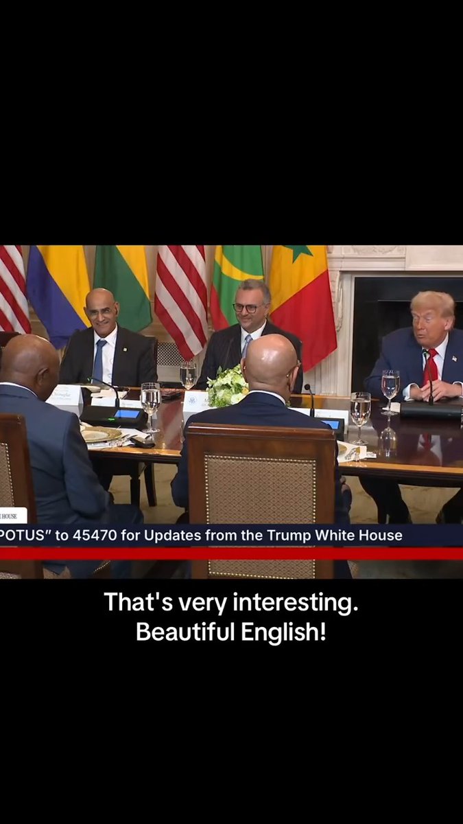 President Trump asked the president of Liberia where he learned English. "Such good English. Beautiful English. Where did you learn to speak so beautifully?" English is the official language in Liberia