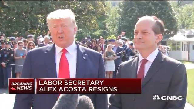 In 2019, Alex Acosta was forced to resign due to outrage over his 2008 Epstein plea deal At the time, the Daily Beast quoted Acosta as saying, “I was told Epstein belonged to intelligence and to leave it alone.”