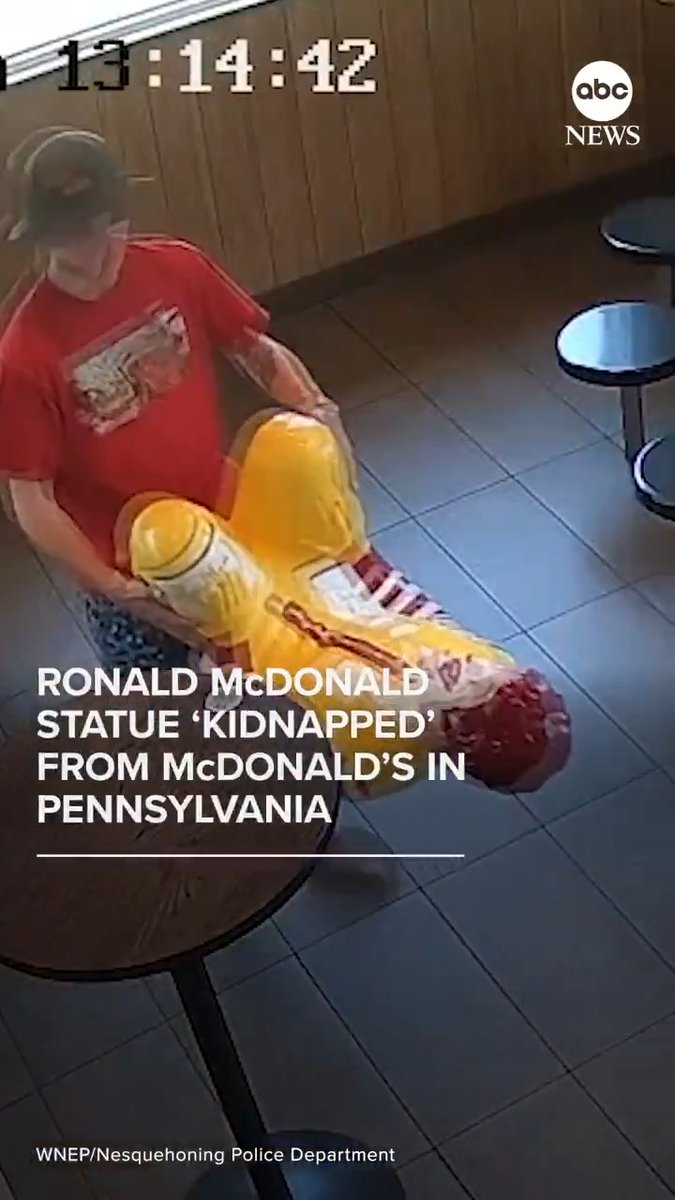Police say they're looking for four people caught on camera stealing a Ronald McDonald statue from a McDonald's in Nesquehoning, Pennsylvania.