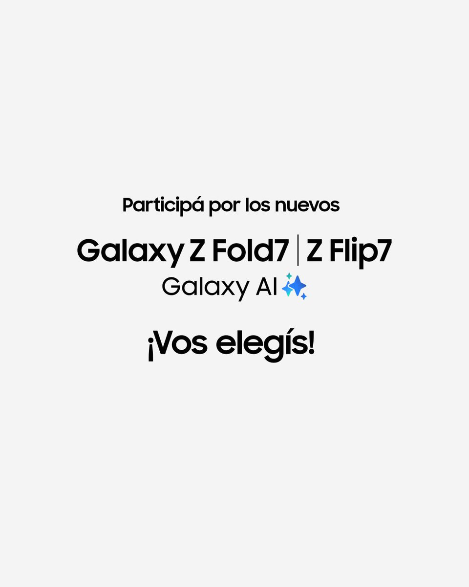 🎉 SORTEO UNPACKED 🔝 ¡Llegaron los nuevos Galaxy Z Fold7 y Z Flip7! Vos decidís qué Galaxy querés ganar 😉 💬 Comentá si sos team #GalaxyZFold7 o team #GalaxyZFlip7 + la provincia donde vivís. Más comentarios, más chances de ganar. Bases y condiciones en nuestro link en bio.