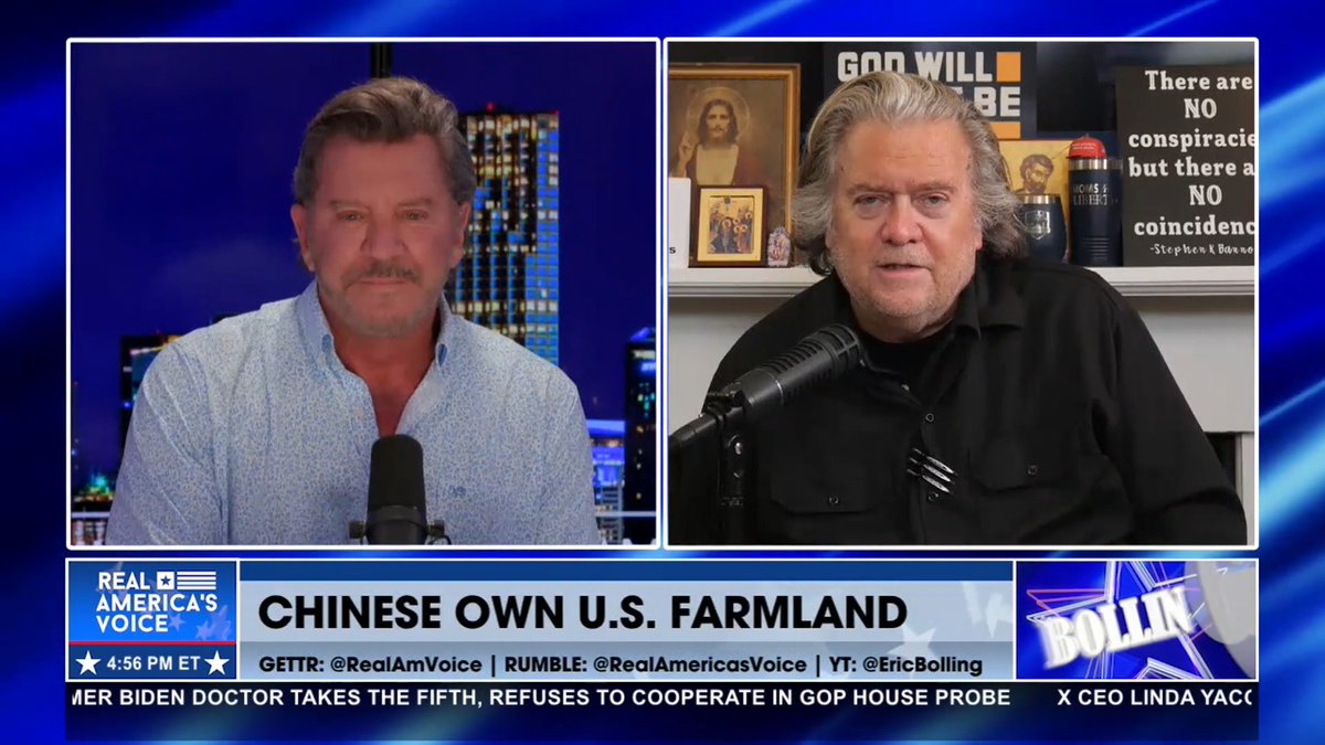 BANNON AND BOLLING TALK FARM SECURITY “I thought Secretary Brooke Rollins did a great job; she stepped up to the plate and said, no amnesty… strategic deportations…I thought it was a great event.” - Bannon’s WarRoom and 🇺🇸 ERIC BOLLING 🇺🇸 chat about the farm security event.