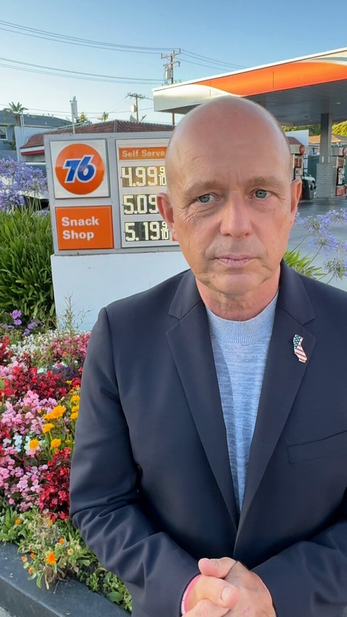 Gavin Newsom should bring some cans of gas back from South Carolina. Gas is twice as expensive here in California, thanks to Gavin's policies. As governor I'll end the climate extremism so we can have $3.00 gas. Until then if you want affordable gas, Gavin - stay in S Carolina!