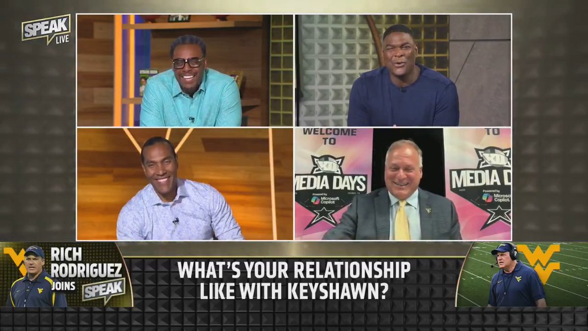 .Rich Rodriguez says he needs a wide receiver like @Keyshawn on his team right now.