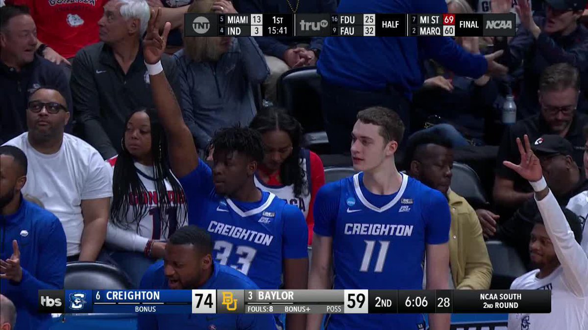 🔵#JaysClassicHighlightoftheDay🔵 Francisco Farabello (Francisco Farabello) knocks down a dagger corner three to help the Jays exact their revenge and knock out 3 seed Baylor with a 85-76 win in the 2023 NCAA Tournament to advance to the Sweet 16.