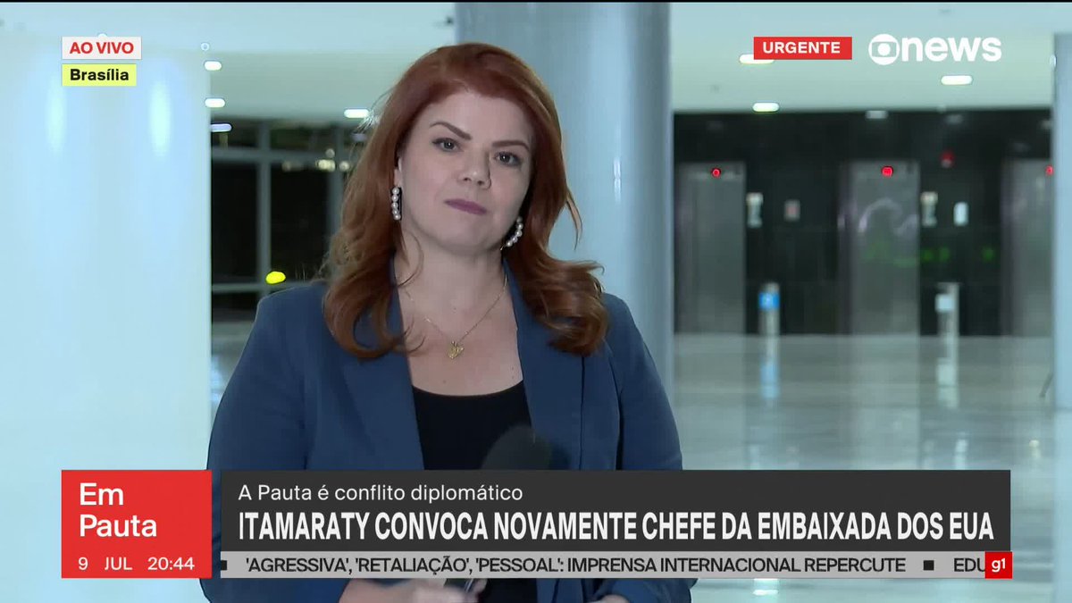 Depois do anúncio da taxação dos Estados Unidos, o representante oficial da Embaixada dos Estados Unidos, Gabriel Escobar, foi convocado novamente pelo Itamaraty. Raquel Porto Alegre explica por quê. ➡ Assista ao #EmPauta: #GloboNews