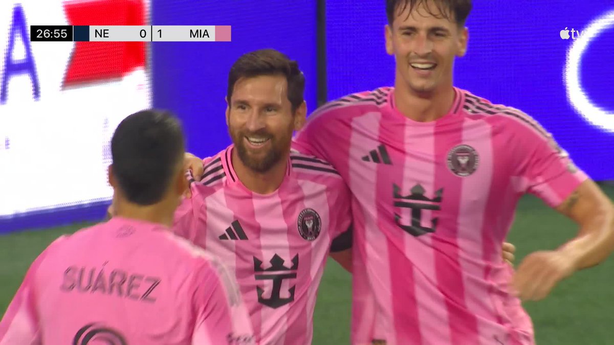 It's Messi! ⚡ Miami takes the 1-0 lead in New England.