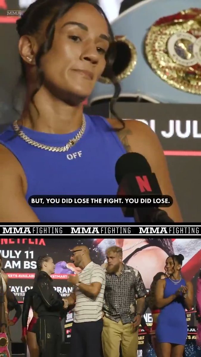 Amanda Serrano: "You only lose if you feel like you lost, and I didn't feel like I lost." Katie Taylor: "But you did lose the fight. You did lose." #TaylorSerrano