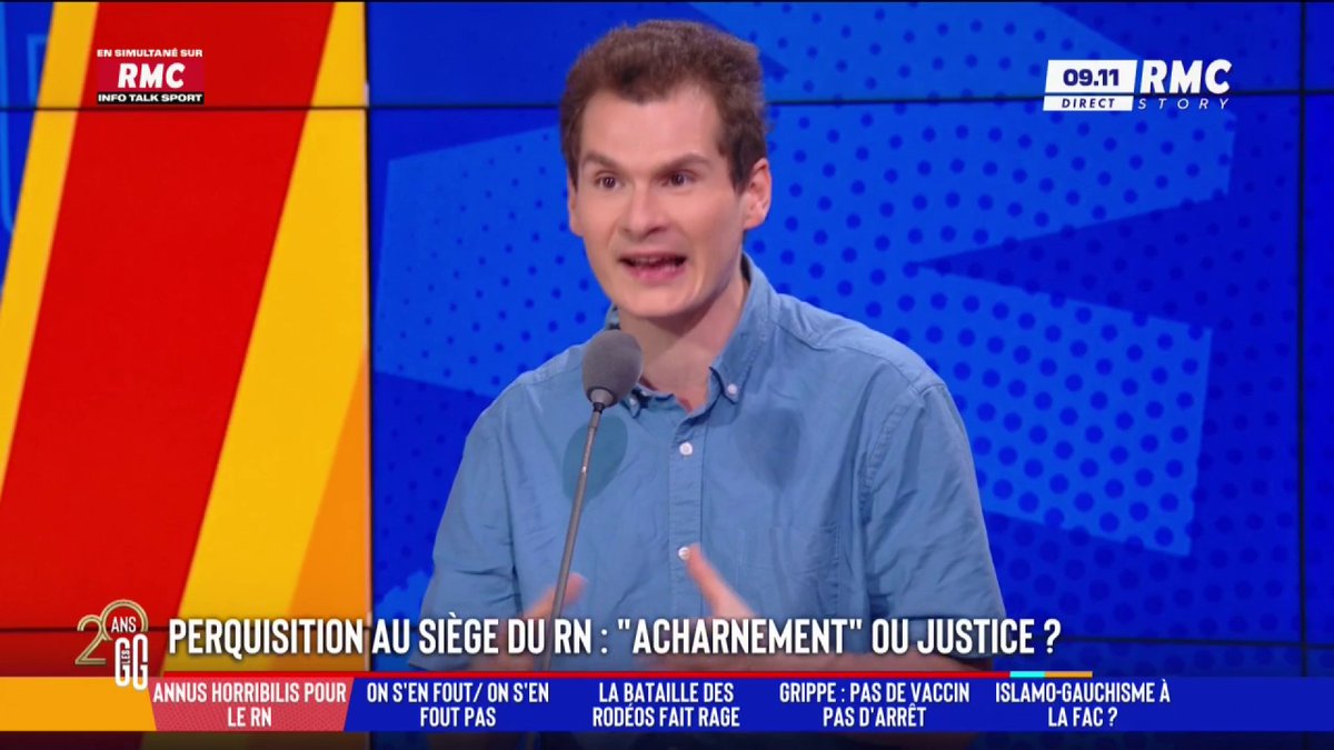 💥 Le siège du RN perquisitionné : "C'est une violation de l'État de droit." 🗣️ Jean-Loup Bonnamy : "On est ravagés par le narcotrafic... tu penses qu'on doit envoyer 20 policiers pour le RN ? C'est Tanguy qui va leur tirer dessus au fusil à pompe ? C'est inquiétant pour la démocratie." #GGRMC