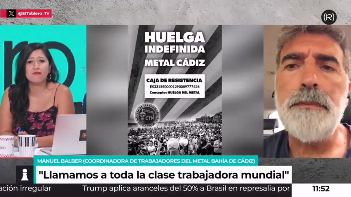 ⚠ "Mañana, antes de las 2 de la tarde, tenemos que pagar 45.000 euros, 15.000 euros por cada detenido, si no van a entrar en la cárcel" La Coordinadora de Trabajadores del Metal (@CTM coordinadora de trabajadores del metal) necesita ayuda frente a la represión 👇🏽 📺 EL TABLERO |