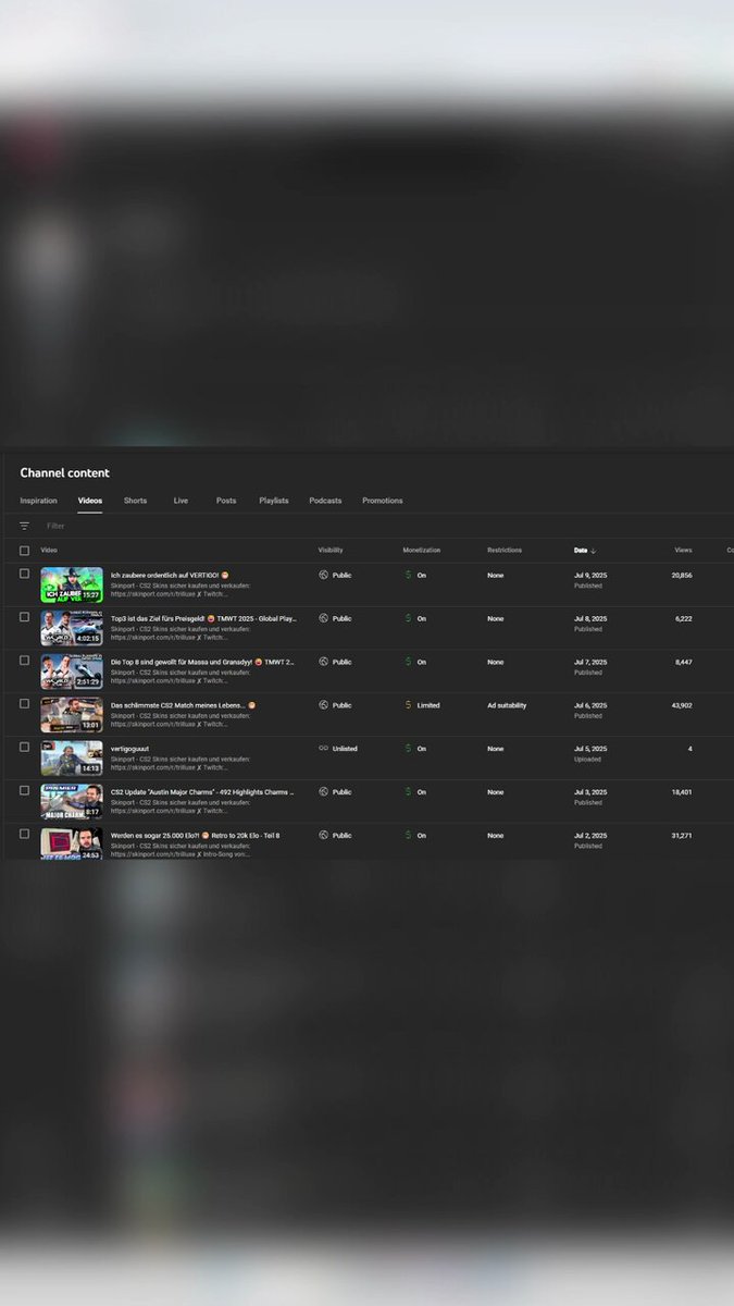 Eins meiner Videos hat Limited Ads bekommen :(